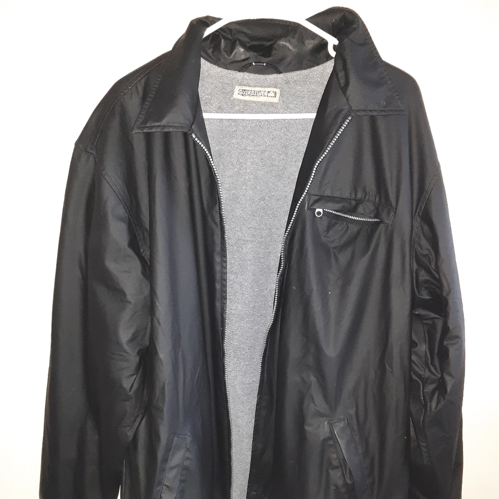 Quiksilver mens leather black jacket